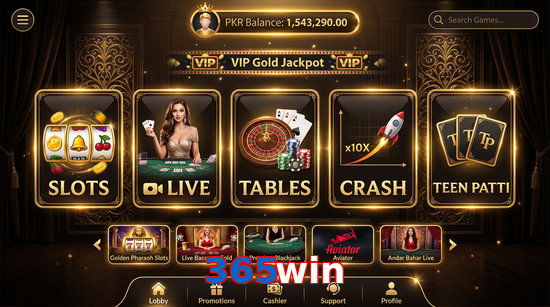Main screen of 365Win casino page for PK players